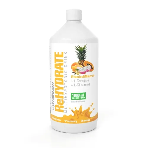 ReHydrate izotóniás ital - 1000 ml - trópusi gyümölcs - GymBeam - 
