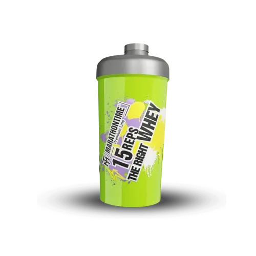 Shaker neon zöld 700 ml - 15 REPS THE RIGHT WAY - Marathontime - 