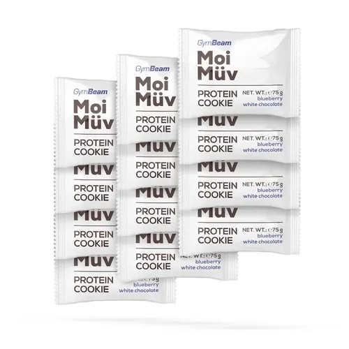 MoiMüv Protein Cookie - 12 x 75 g - áfonya-fehér csoki - GymBeam - 