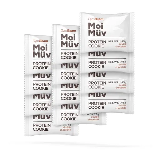 MoiMüv Protein Cookie - 12 x 75 g - dupla csokoládé - GymBeam - 
