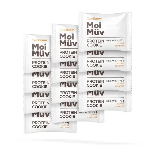 MoiMüv Protein Cookie - 12 x 75 g - sós karamell - GymBeam - 