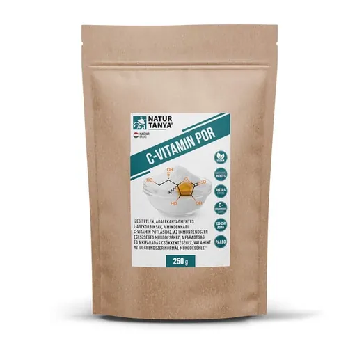 C-vitamin por - Ízesítetlen, adalékanyagmentes vegán L-aszkorbinsav külsőleg, belsőleg - 250 g - Natur Tanya - 