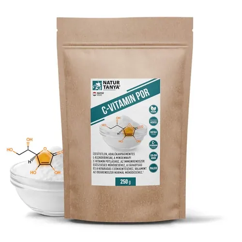 C-vitamin por - Ízesítetlen, adalékanyagmentes vegán L-aszkorbinsav külsőleg, belsőleg - 250 g - Natur Tanya - 