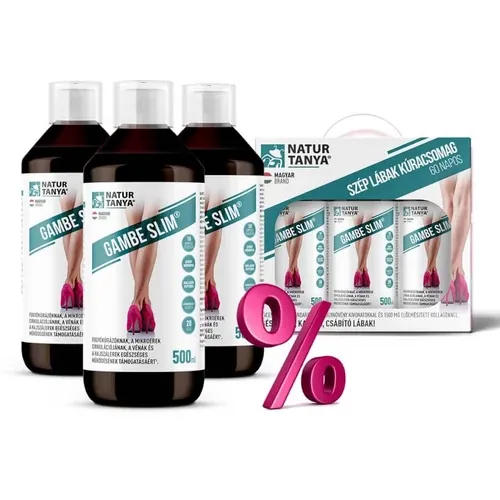 60 napos Gambe Slim Szép lábak kúracsomag - 3x 500 ml - Natur Tanya - 