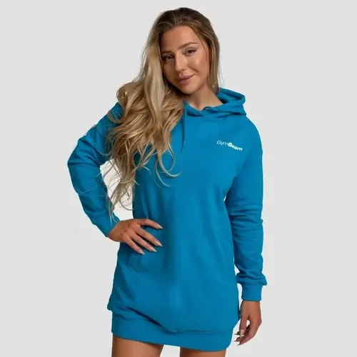 Limitless Longline női kapucnis pulóver akvamarin - (M) - GymBeam - 