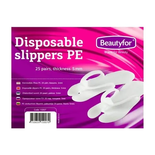 Beautyfor egyszerhasználatos PE papucs - 25 pár - 