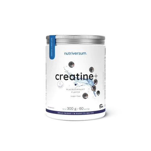 Creatine+ Sugar Free ízesített kreatin monohidrát por 300 g - fekete ribizli - Nutriversum - 