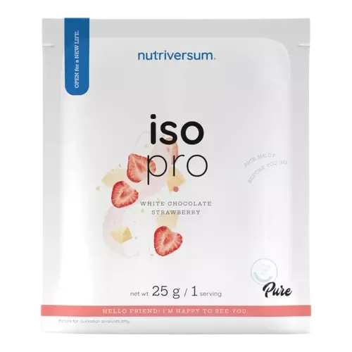 ISO PRO - 25 g - fehér csokoládé-eper - Nutriversum - 