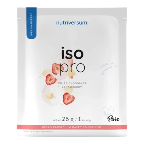 ISO PRO - 25 g - fehér csokoládé-eper - Nutriversum - 