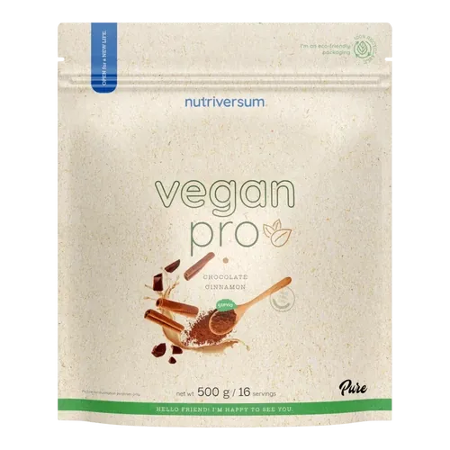 Vegan Pro - 500 g - csokoládé-fahéj steviával - Nutriversum - 