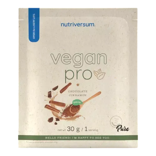 Vegan Pro - 30 g - csokoládé-fahéj steviával - Nutriversum - 