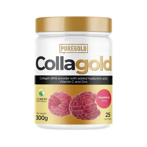 CollaGold Marha és Hal kollagén italpor hialuronsavval - Raspberry - 300g - PureGold - 