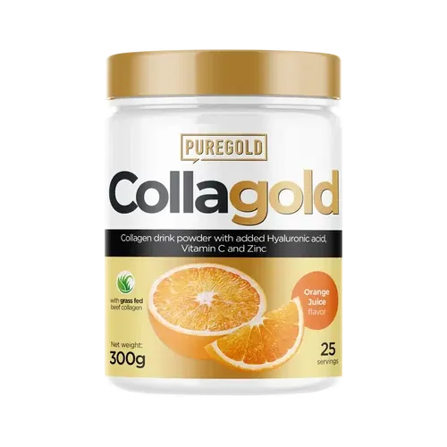 CollaGold Marha és Hal kollagén italpor hialuronsavval - Orange Juice - 300g - PureGold - 