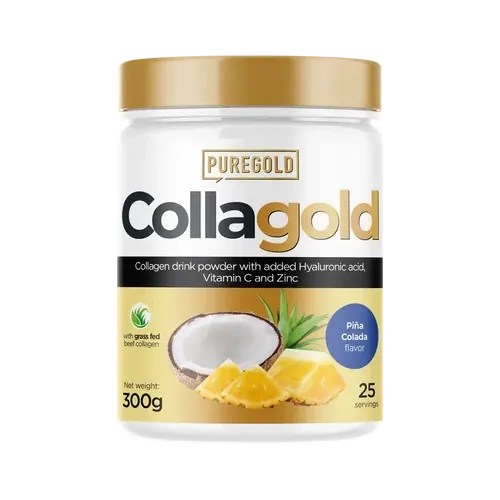 CollaGold Marha és Hal kollagén italpor hialuronsavval - Pina Colada - 300g - PureGold - 