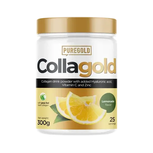CollaGold Marha és Hal kollagén italpor hialuronsavval - Lemonade - 300g - PureGold - 