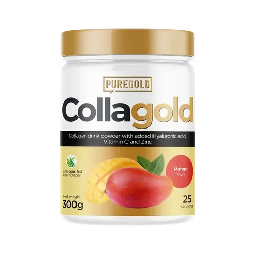CollaGold Marha és Hal kollagén italpor hialuronsavval - Mango - 300g - PureGold - 