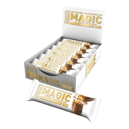 Magic Bar protein szelet - Salted Nuts &amp; Caramel - 24x45g Box - PureGold - 