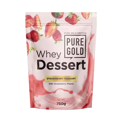 Whey Dessert fehérje italpor - 750g - PureGold - Joghurtos eper - 