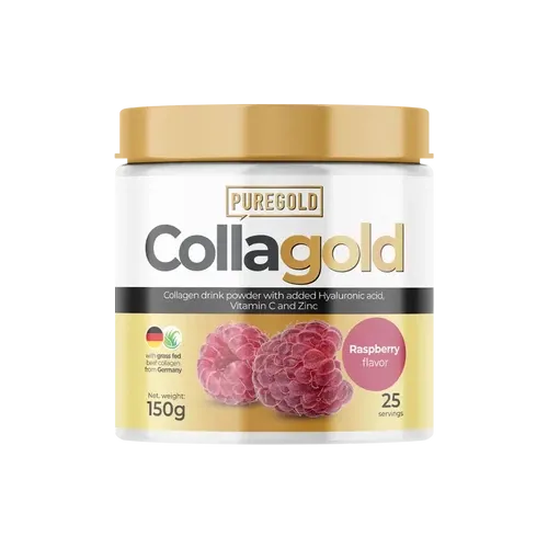 CollaGold Marha és Hal kollagén italpor hialuronsavval - Raspberry - 150g - PureGold - 