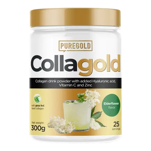 CollaGold Marha és Hal kollagén italpor hialuronsavval - Eldelflower - 300g - PureGold - 