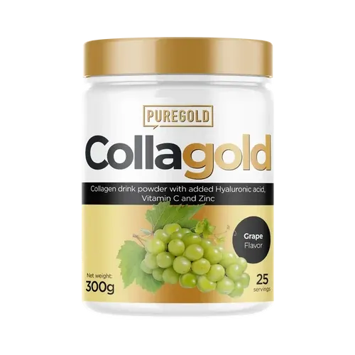 CollaGold Marha és Hal kollagén italpor hialuronsavval - szőlő - 300g - PureGold - 