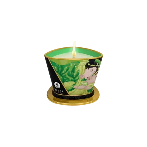 Shunga - Masszázsgyertya Zöldtea (170ml) - kozmetikai minőségű, természetes olajok