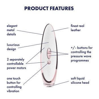 Satisfyer Luxury Pret-a-porter - vibráló csiklóizgató (fehér-rózsaarany)