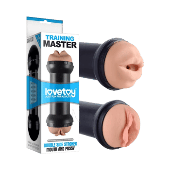 Training Master Double Side Stroker Pussy and Mouth Flesh - Lovetoy