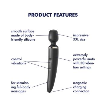 Satisfyer Wand-er Woman masszázs vibrátor (fekete)