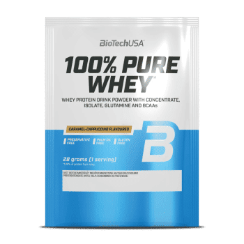 100% Pure Whey tejsavó fehérjepor - karamell-cappuccino - 28g - BioTech USA