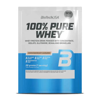 100% Pure Whey białko serwatkowe w proszku - ciasteczka i śmietana - 28g - BioTech USA