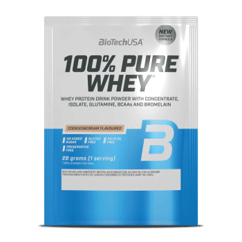 100% Pure Whey tejsavó fehérjepor - cookies & cream - 28g - BioTech USA