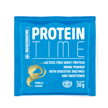 Protein Time Lactate Enriched Protein Vanilla Flavour 30 g - - Wzbogacone białko mleczanowe. Marathontime