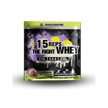 15 REPS THE RIGHT WHEY Koncentrat białkowy - 34 g - mleczna czekolada - Marathontime