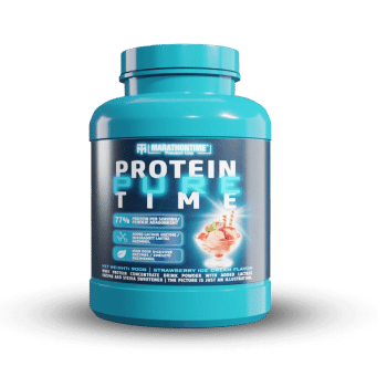 Pure Protein Time - Laktase-angereichertes Eiweißkonzentrat mit Stevia 900 g - Erdbeereis - Marathontime