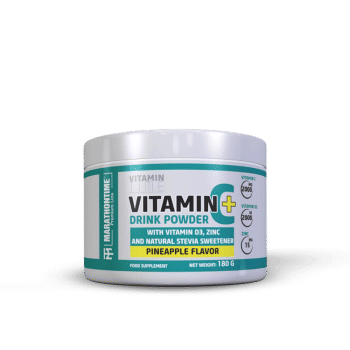 Witamina C w proszku do picia - Witamina D z cynkiem i stewią - 180 g - Ananas - Marathontime