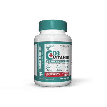 Vitamin C+D3 Kautabletten - Spirulina und Zink - 100 Tabletten - Kirsche - Marathontime