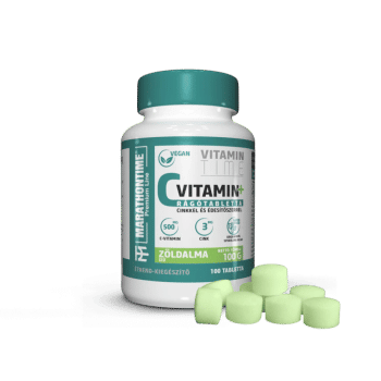 C-Vitamin tabletka do żucia - Spirulina i cynk 100 tabletek - zielone jabłko - Marathontime
