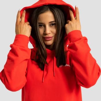 Limitless Longline női kapucnis pulóver tűzpiros - (M) - GymBeam
