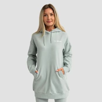 Limitless Longline női kapucnis pulóver eukaliptusz - (M) - GymBeam