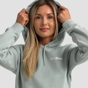 Limitless Longline női kapucnis pulóver eukaliptusz - (M) - GymBeam