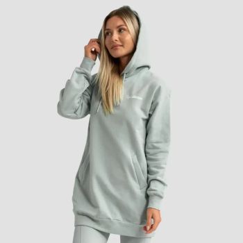 Limitless Longline női kapucnis pulóver eukaliptusz - (M) - GymBeam