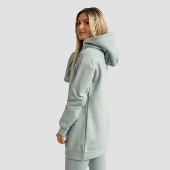 Limitless Longline női kapucnis pulóver eukaliptusz - (M) - GymBeam