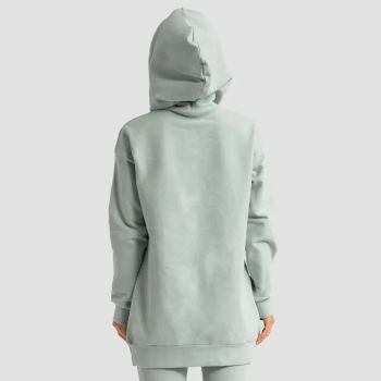 Limitless Longline női kapucnis pulóver eukaliptusz - (M) - GymBeam