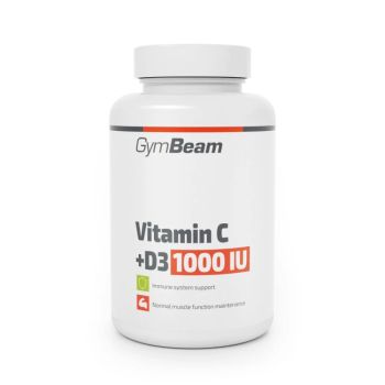 Witamina C + D3 1000 IU - 90 tabletek - GymBeam