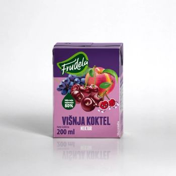 Sok Frudela z 50% zawartością owoców - jabłko i wiśnia - 200 ml