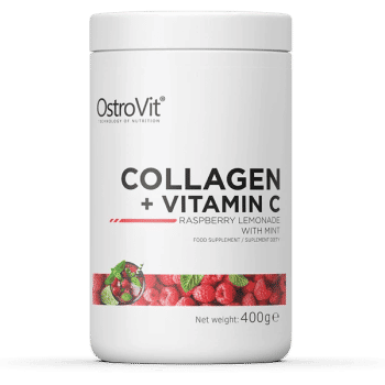 Kollagén + C-vitamin - málna limonádé mentával - 400 g - OstroVit