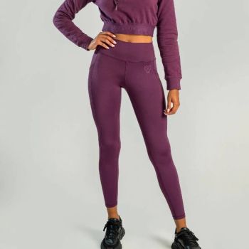Essential Cropped Plum női kapucnis pulóver - (M) - STRIX