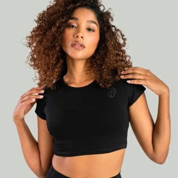 Essential Black női croptop haspóló - (M) - STRIX