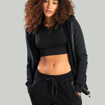 Essential Black női croptop haspóló - (M) - STRIX